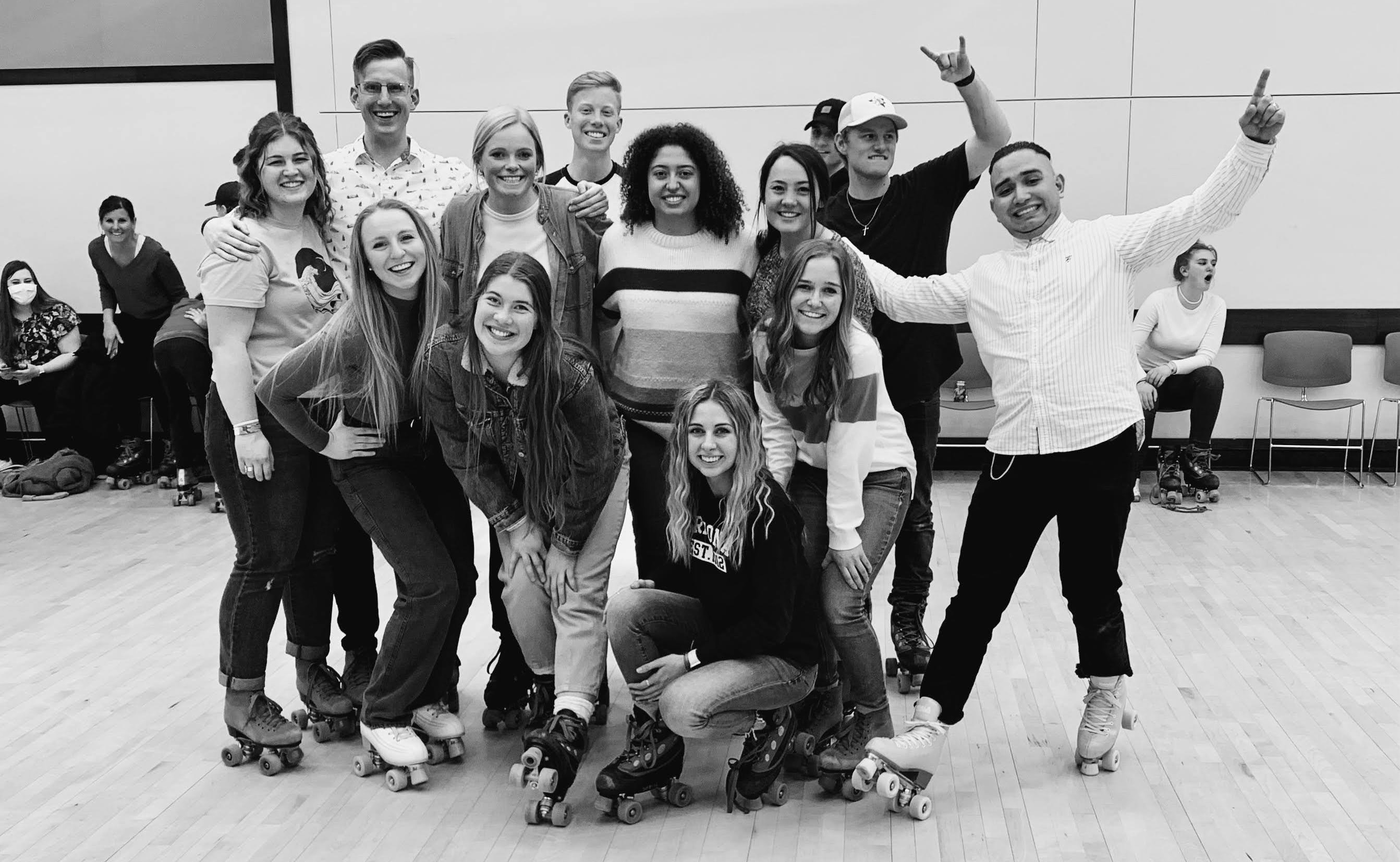 group of people all smiling together